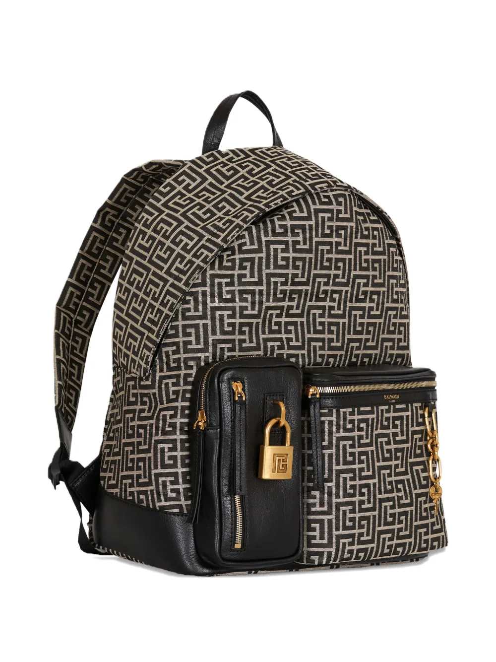 Balmain Men Pulse Backpack With Jacquard Monogram BALMAIN