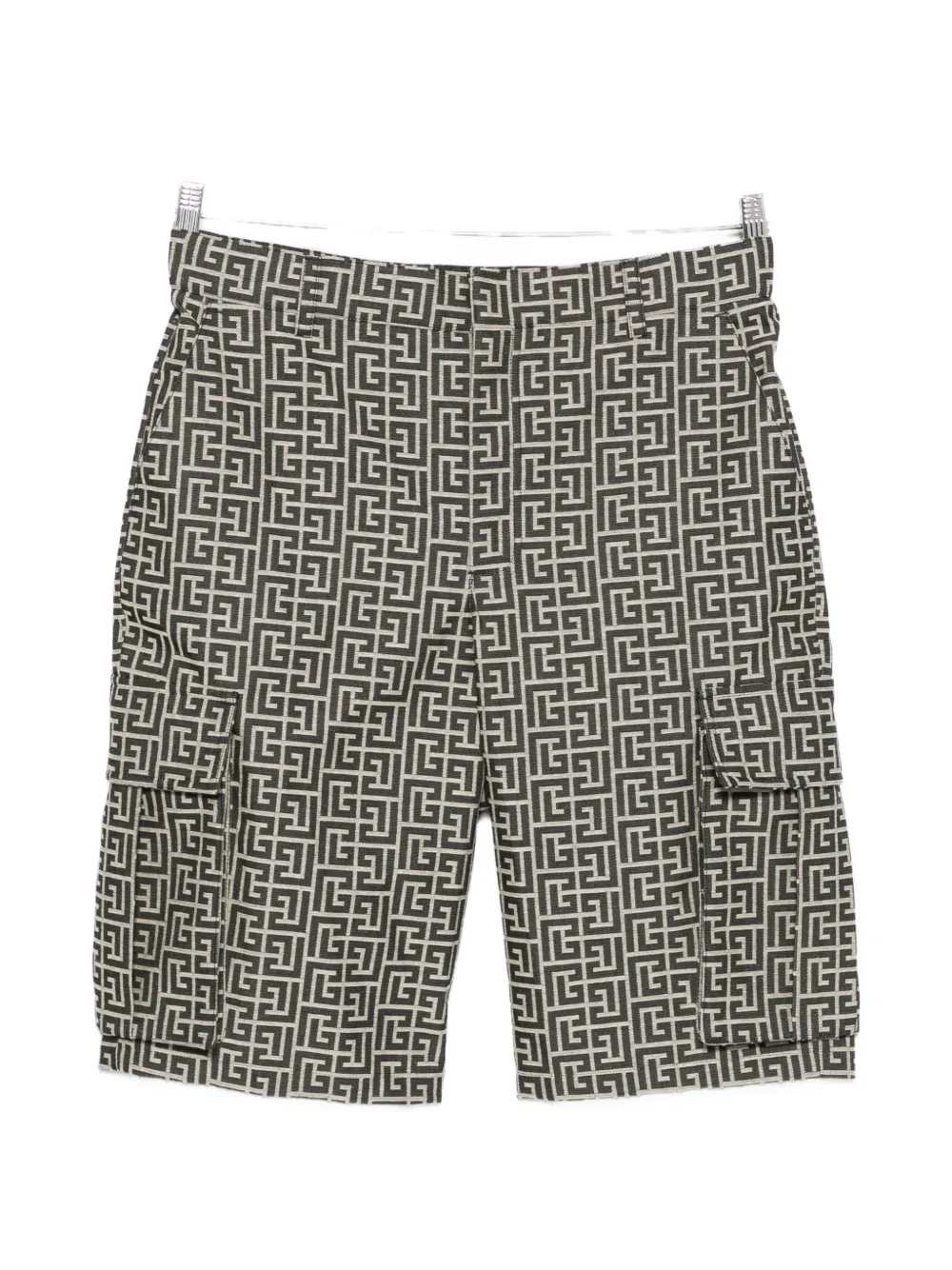 Balmain Men Monogrammed Cargo Shorts BALMAIN