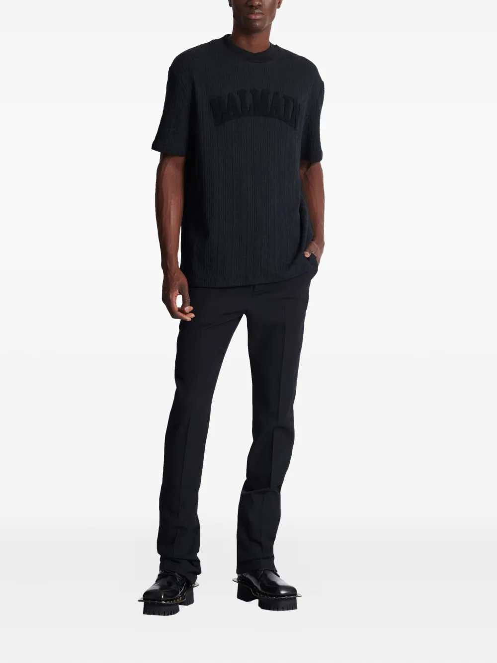 Balmain Men T-Shirt With Pb Monogram BALMAIN