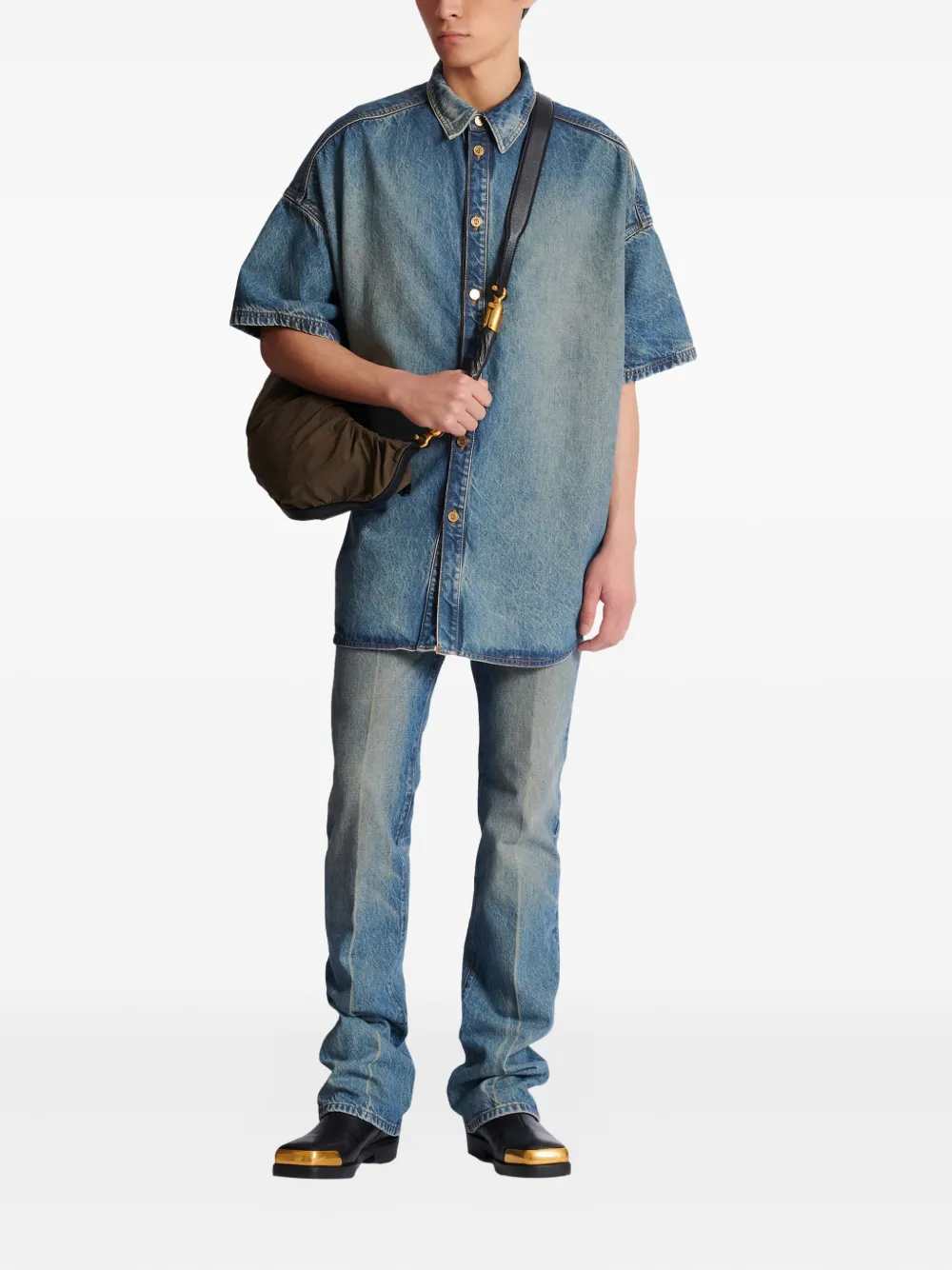 Balmain Men Short-Sleeved Button-Up Shirt BALMAIN