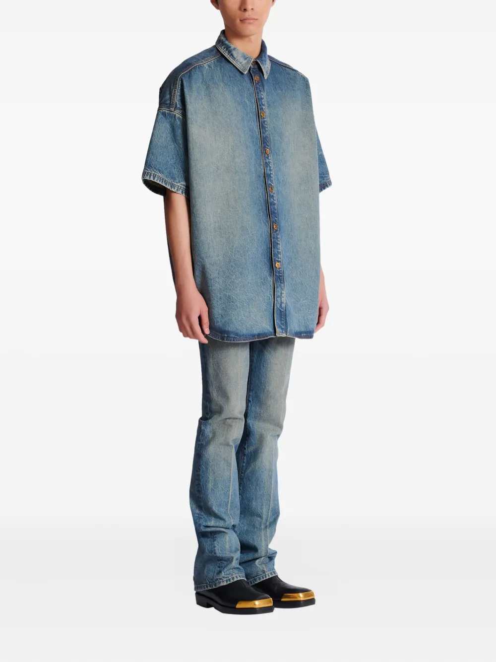 Balmain Men Short-Sleeved Button-Up Shirt BALMAIN