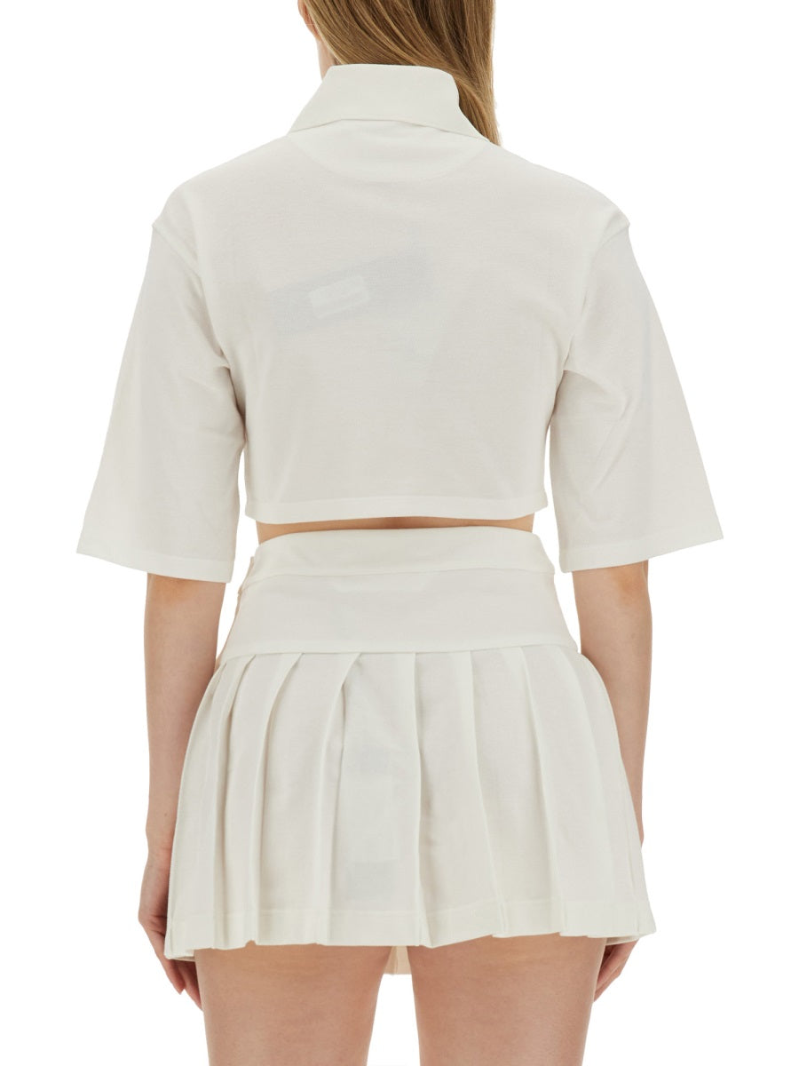 Palm Angels Women Monogram Cropped Polo Shirt PALM ANGELS