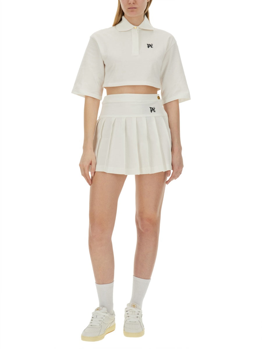 Palm Angels Women Monogram Cropped Polo Shirt PALM ANGELS
