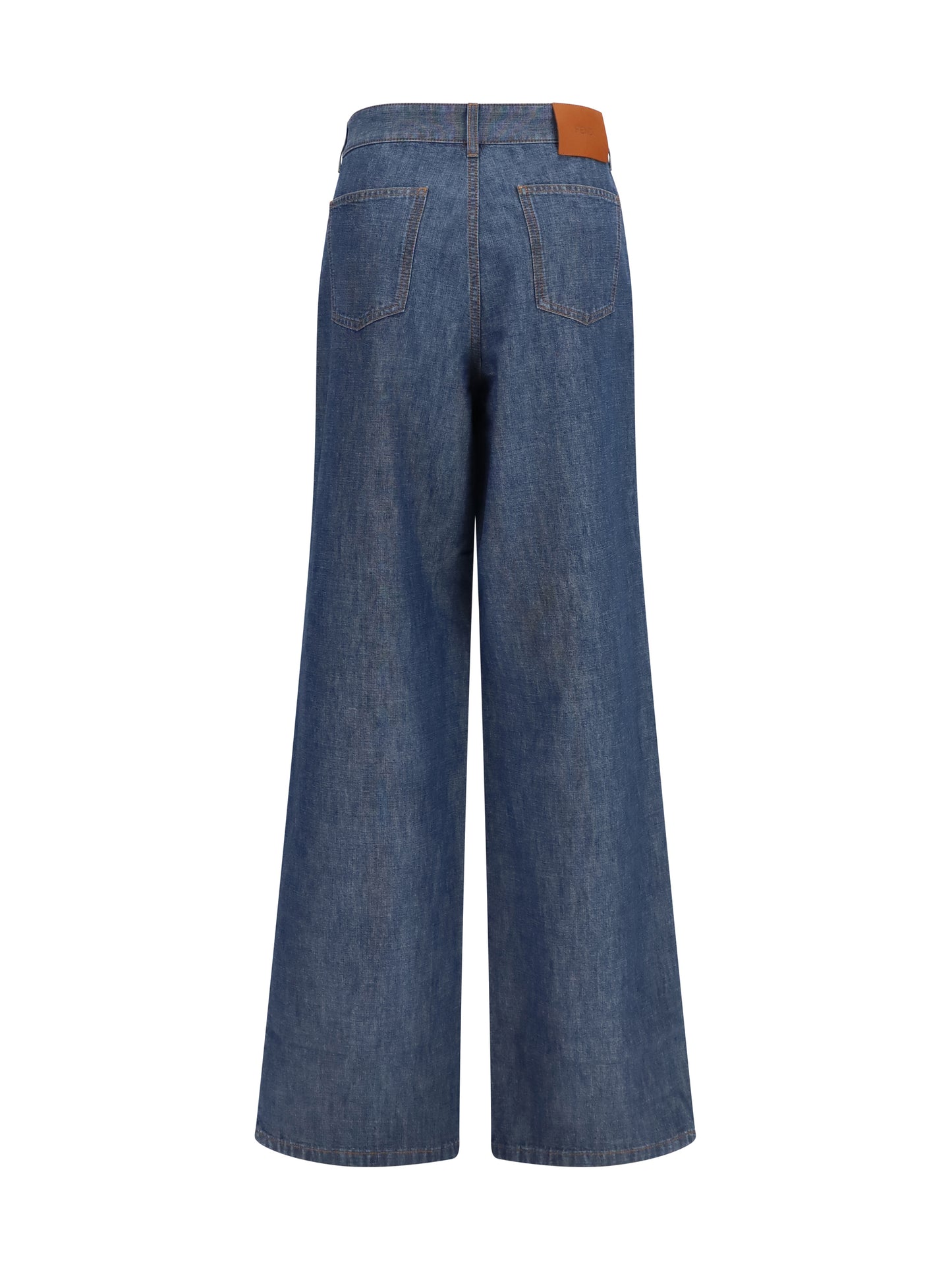 Fendi Women Wide-Leg Chambray Jeans FENDI