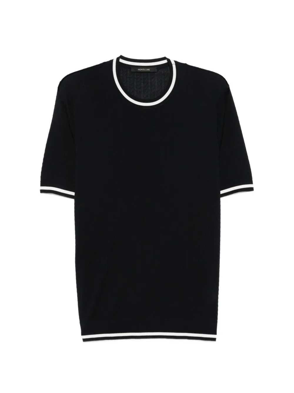 Montecore Men Fine-Knit T-Shirt With Contrasting Trim MONTECORE