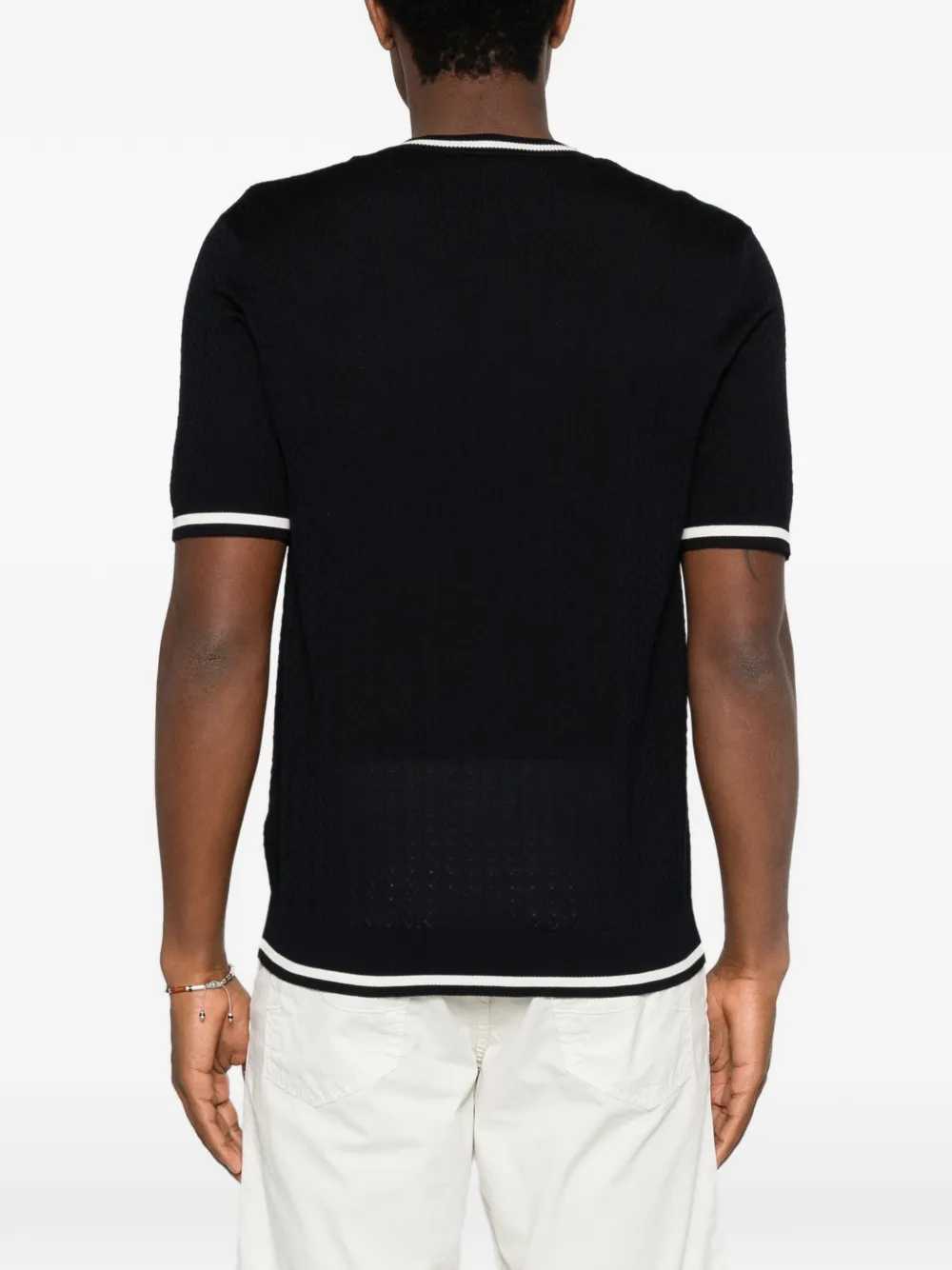 Montecore Men Fine-Knit T-Shirt With Contrasting Trim MONTECORE