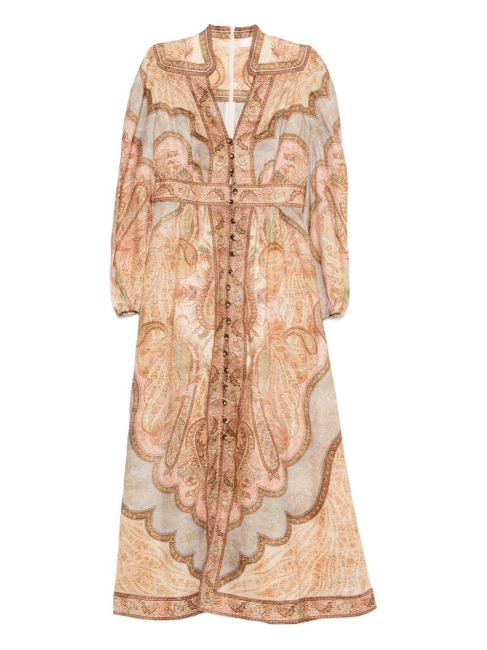 Zimmermann Women Wanderlust Low-Cut Midi Dress In Tapestry ZIMMERMANN