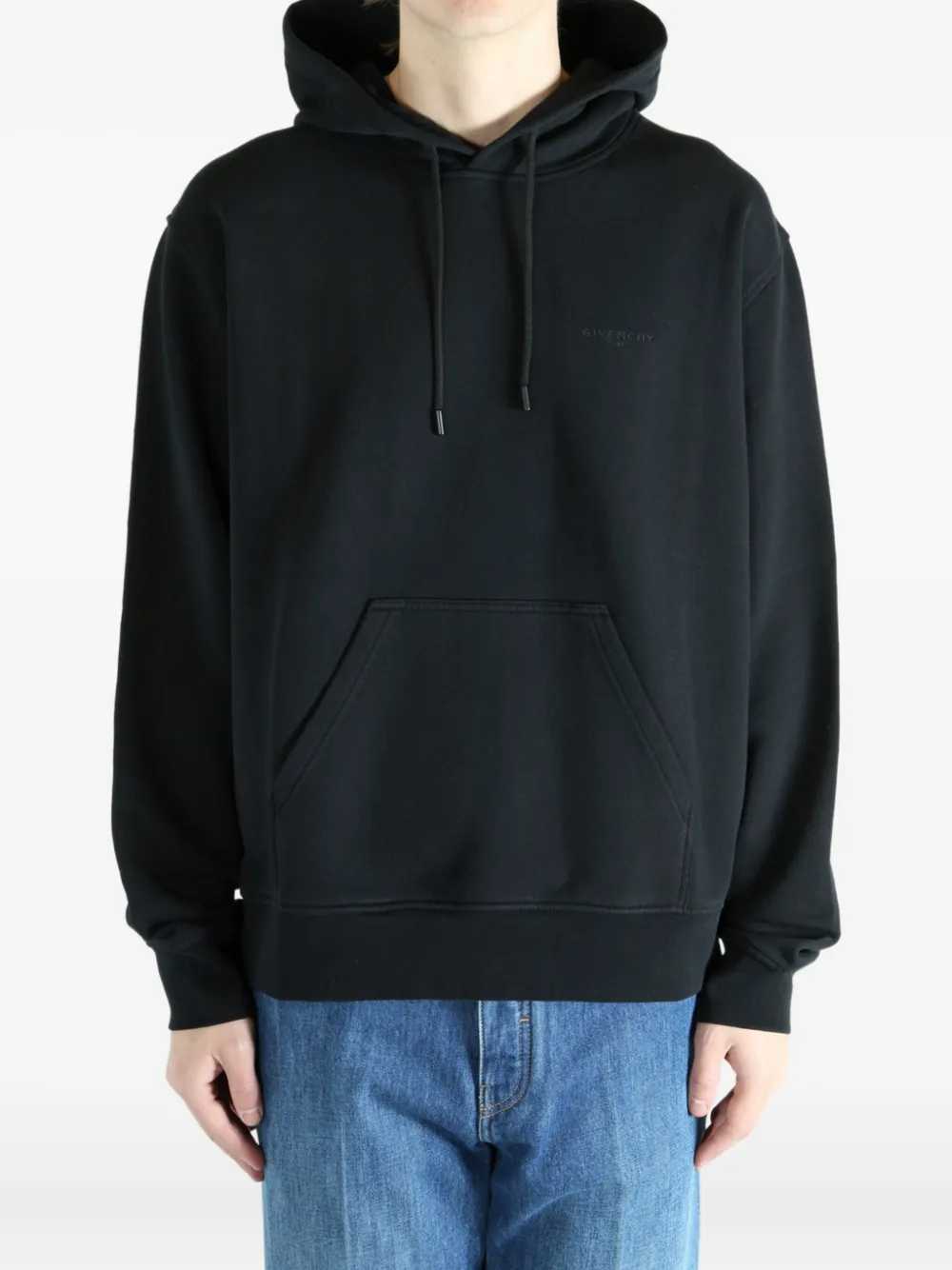 Givenchy Men Felpa Con Cappuccio In Cotone Con Grafica Sul Retro GIVENCHY