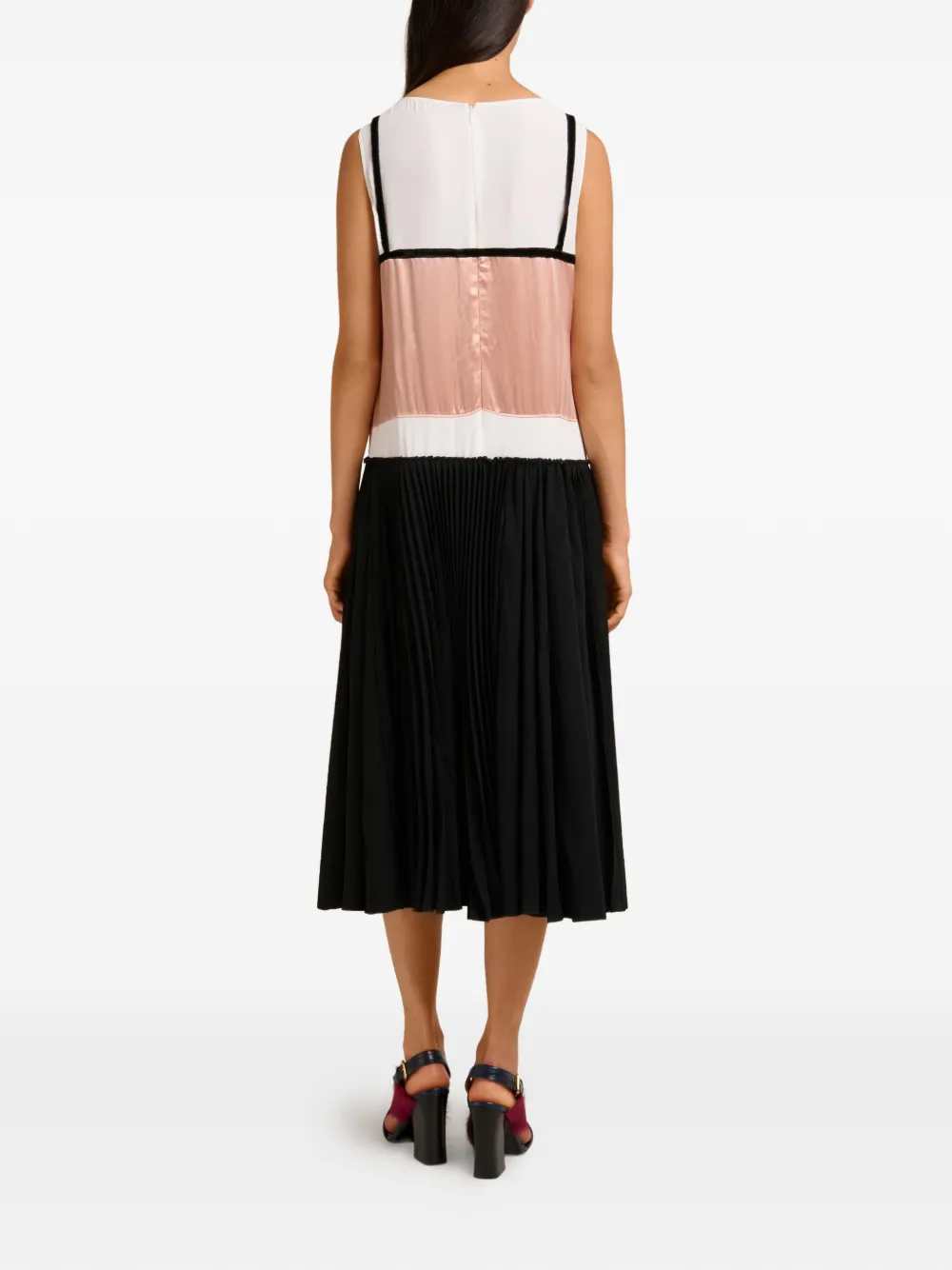 Marni Women Pleated Midi Dress With Bow MARNI