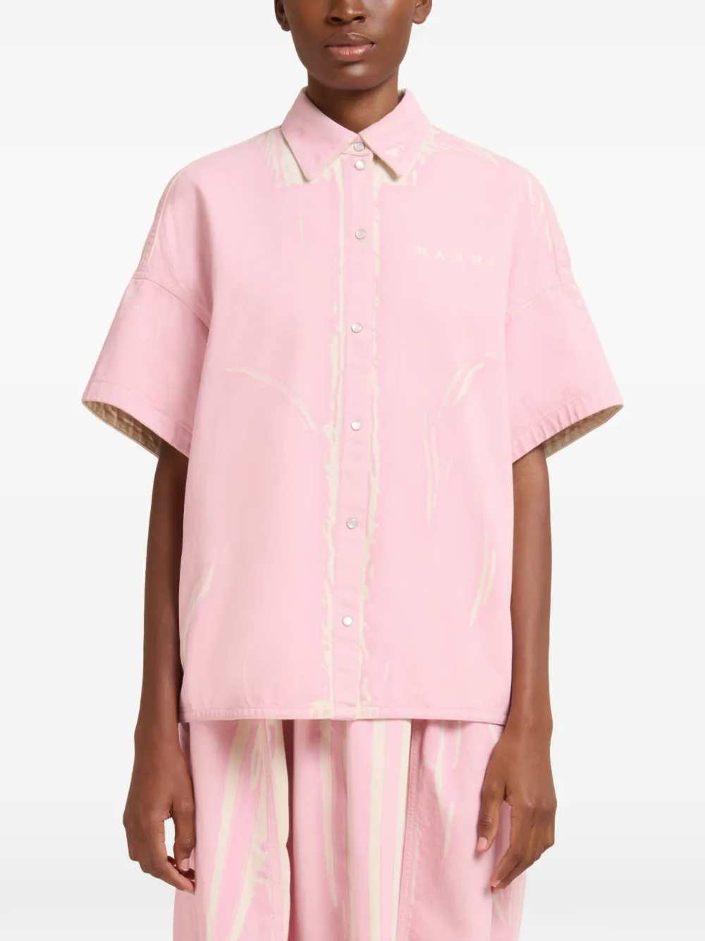 Marni Women Short-Sleeved Denim Shirt MARNI