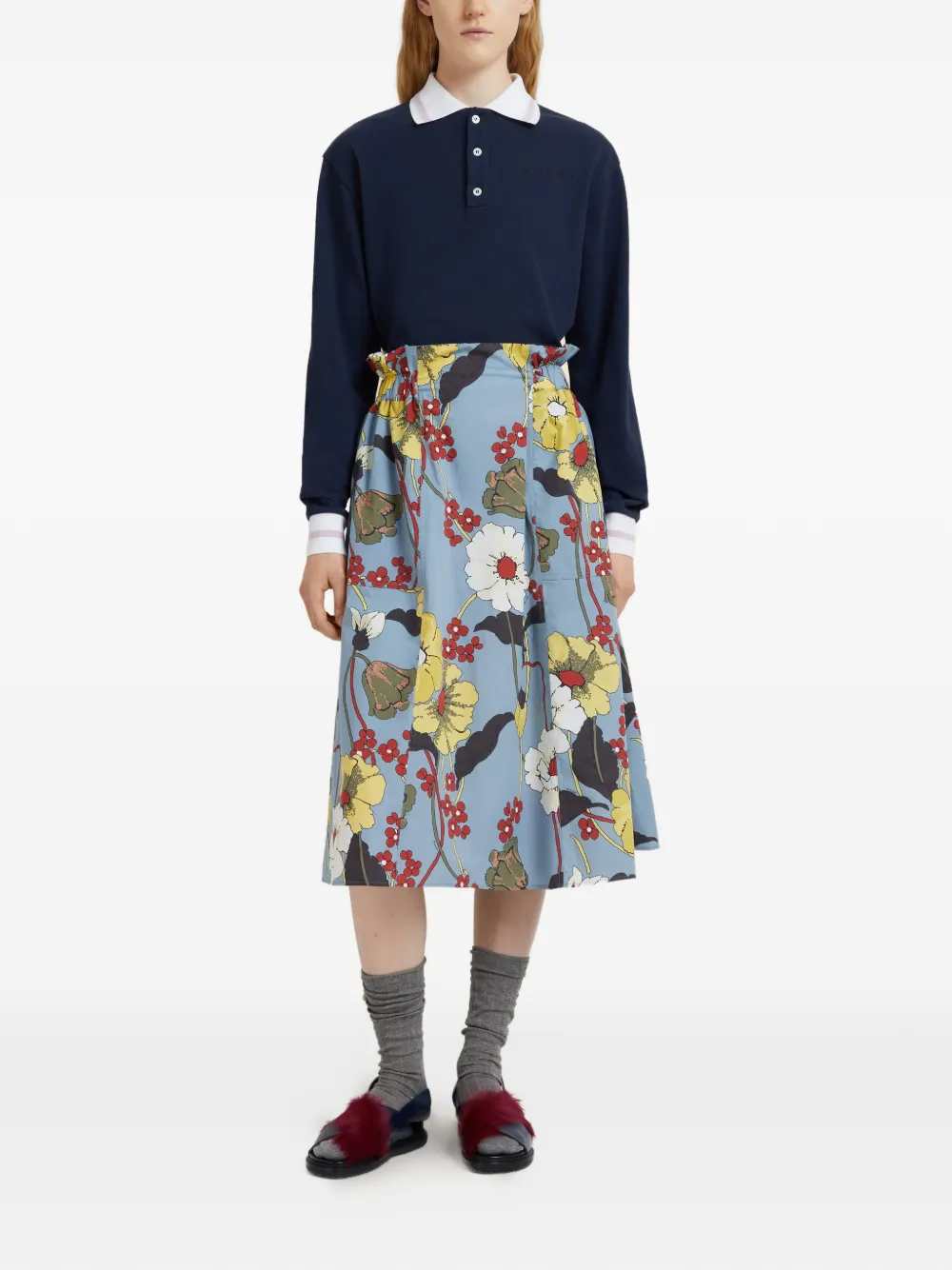 Marni Women Floral A-Line Midi Skirt MARNI