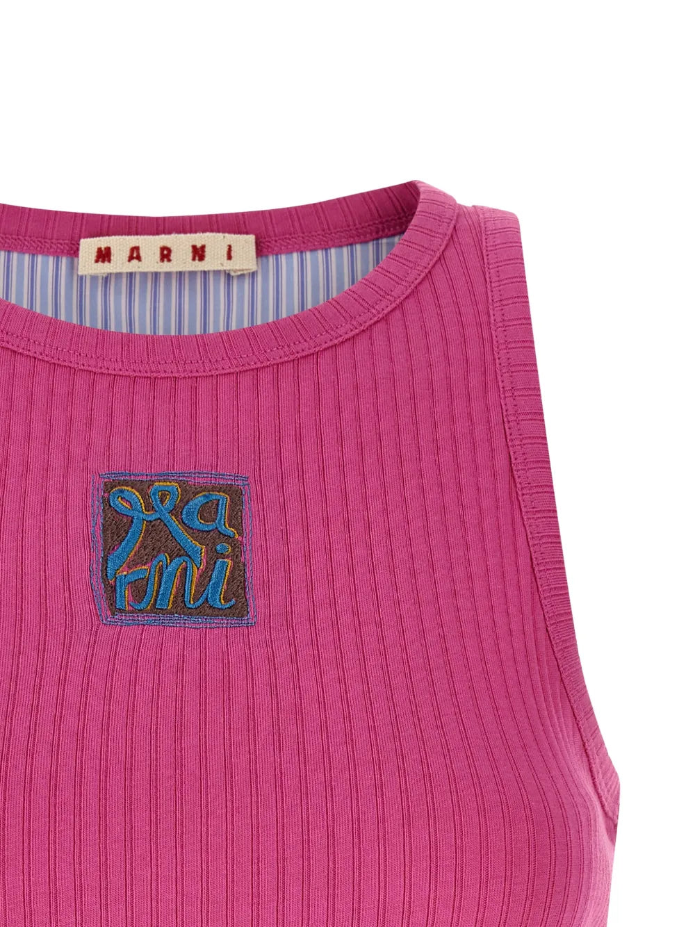 Marni Women Ribbed Tank Top With Applique MARNI