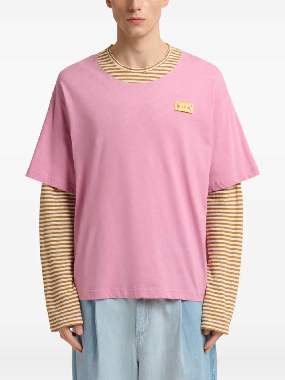 Marni Men Striped Logo T-Shirt MARNI