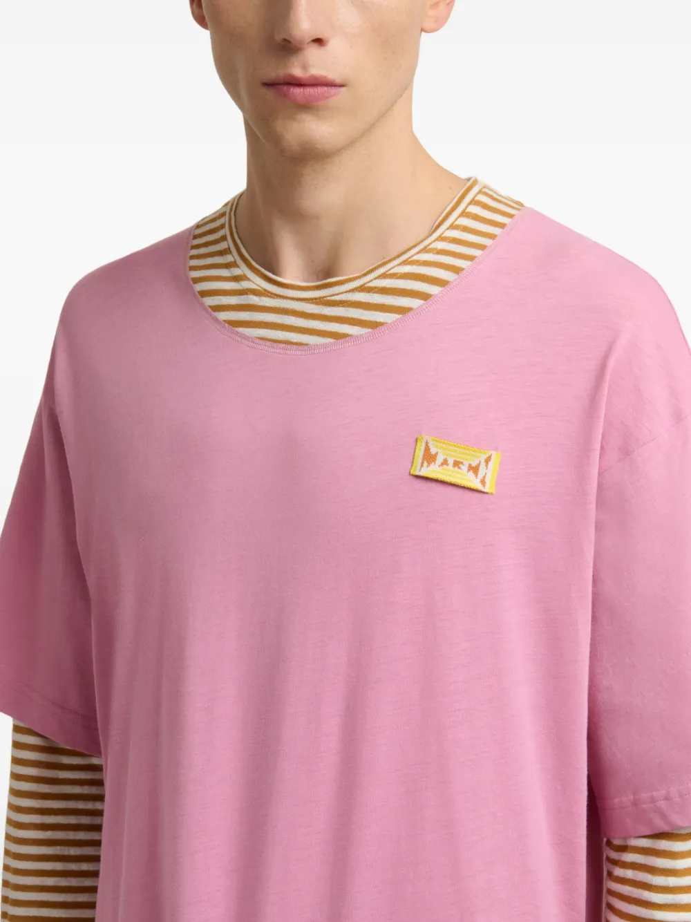 Marni Men Striped Logo T-Shirt MARNI