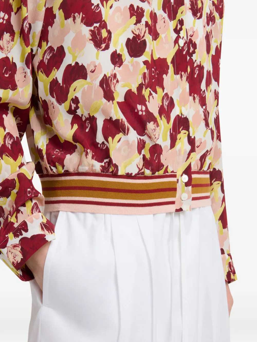 Marni Women Floral Striped Silk Shirt MARNI