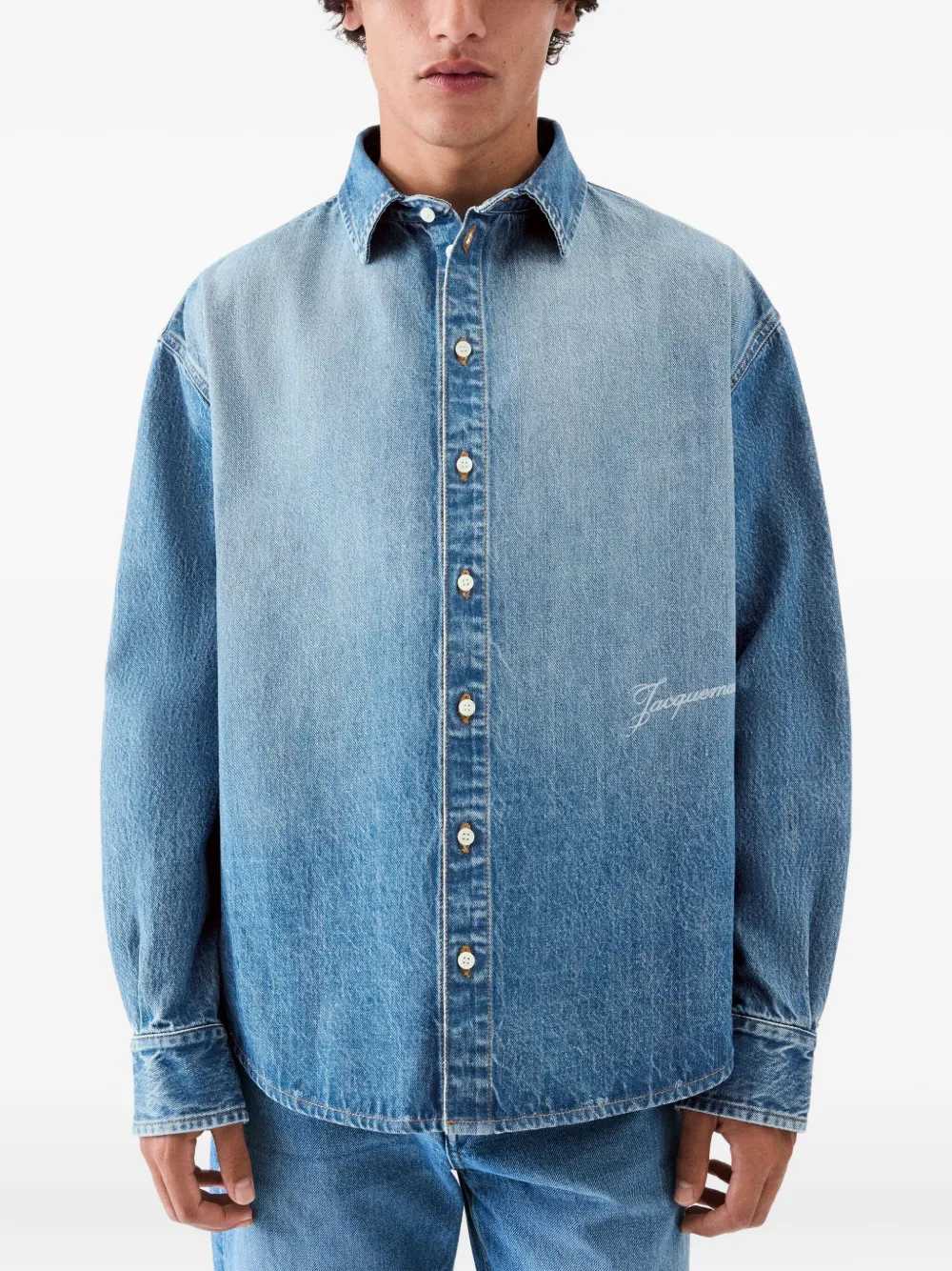 Jacquemus Men Button-Down Denim Shirt JACQUEMUS