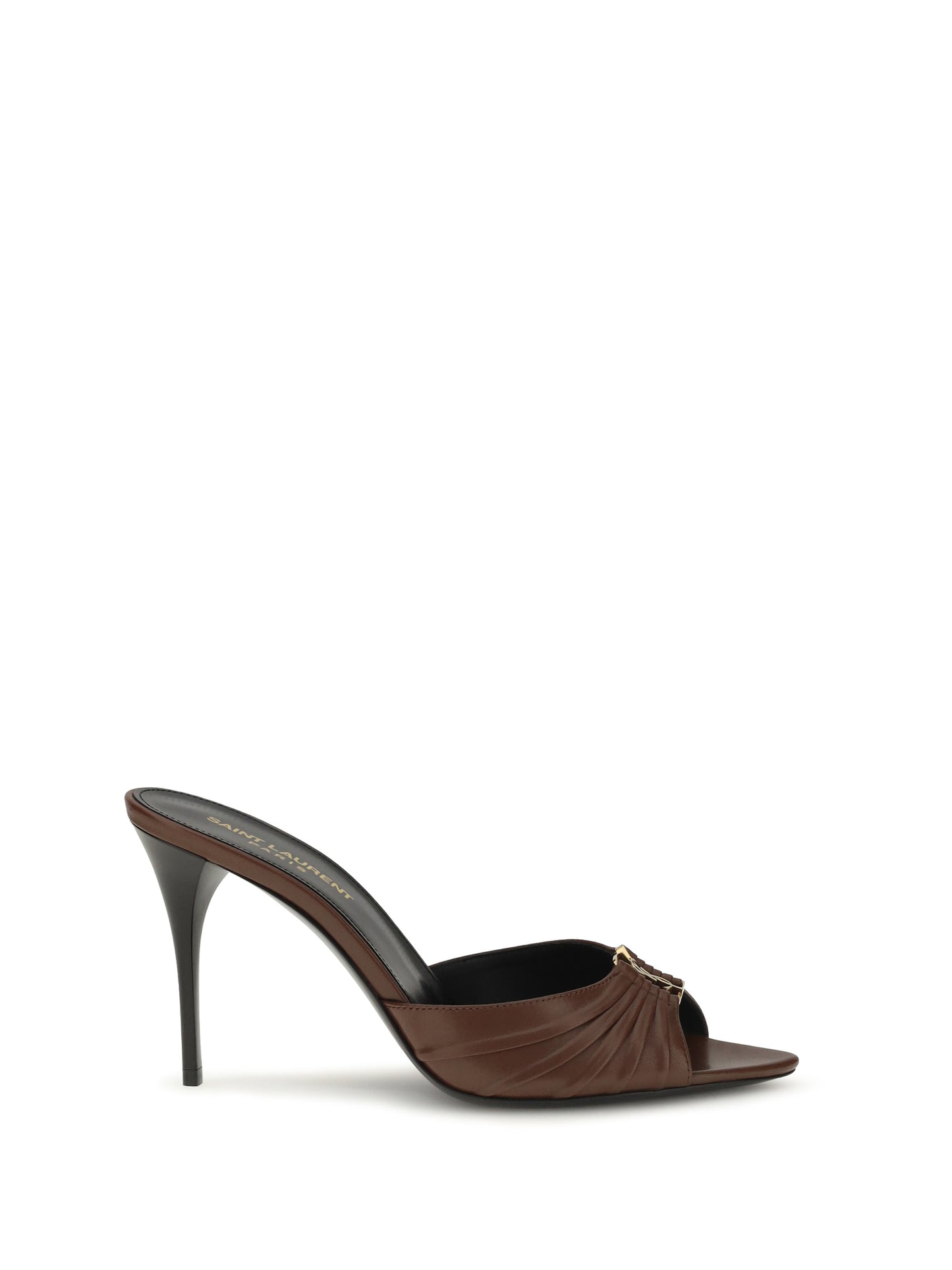 Saint Laurent Women Babylone Smooth Leather Mules SAINT LAURENT