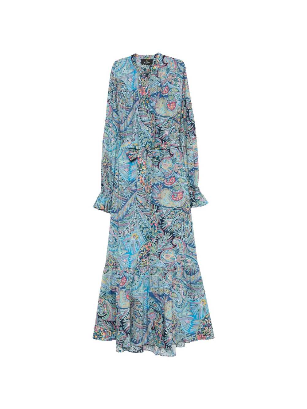 Etro Women Long Dress With Ruffles And Paisley Pattern ETRO