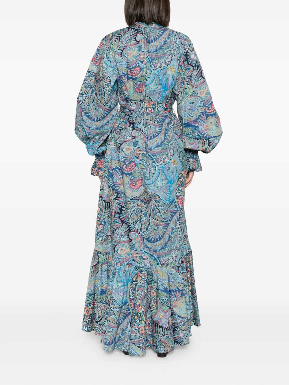 Etro Women Long Dress With Ruffles And Paisley Pattern ETRO