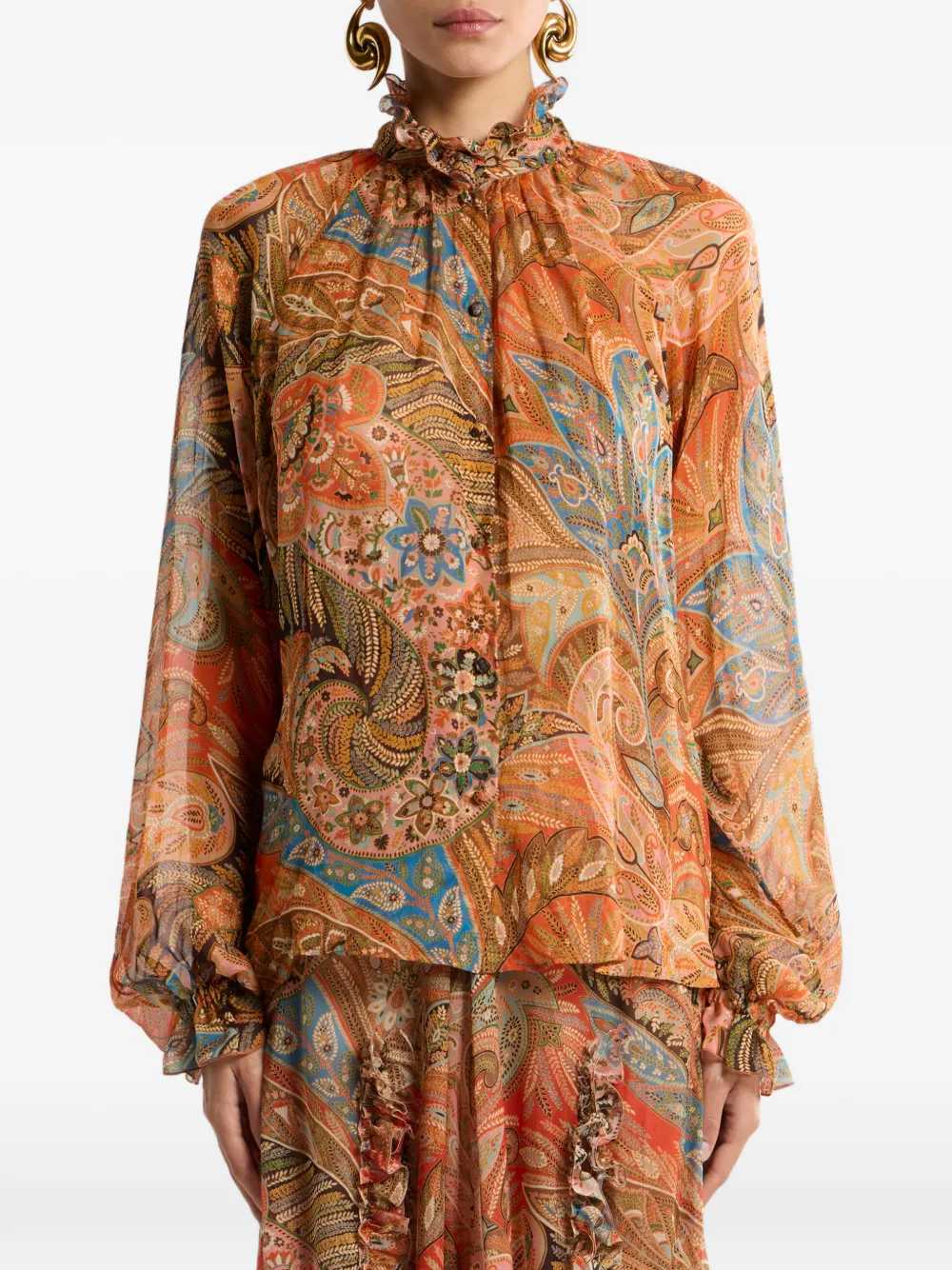 Etro Women Ruffled Paisley Shirt ETRO