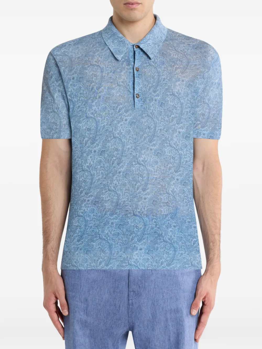 Etro Men Polo Shirt With Floral Pattern ETRO