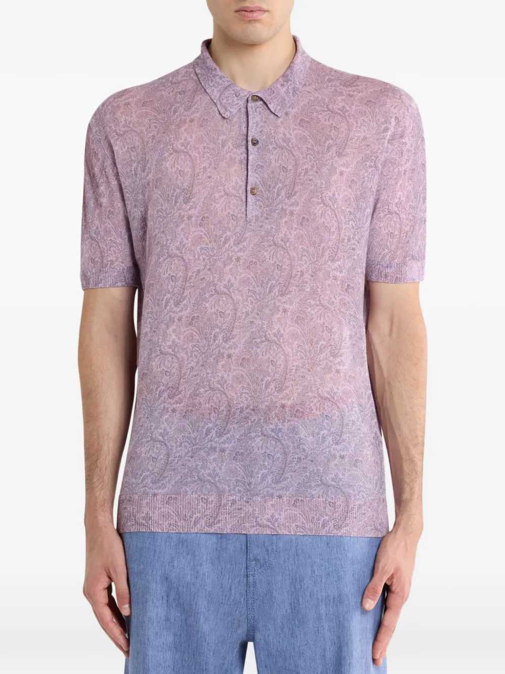 Etro Men Polo Shirt With Floral Pattern ETRO