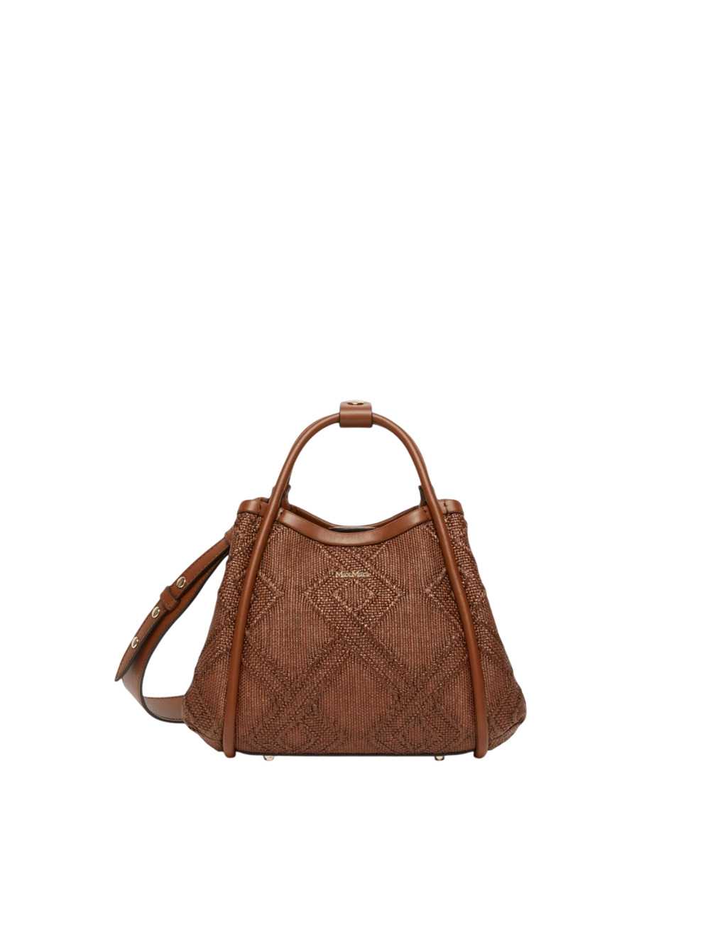 Max Mara Women Extra-Small Marine Bag In Diamond-Patterned Wicker - Amber Brown MAX MARA