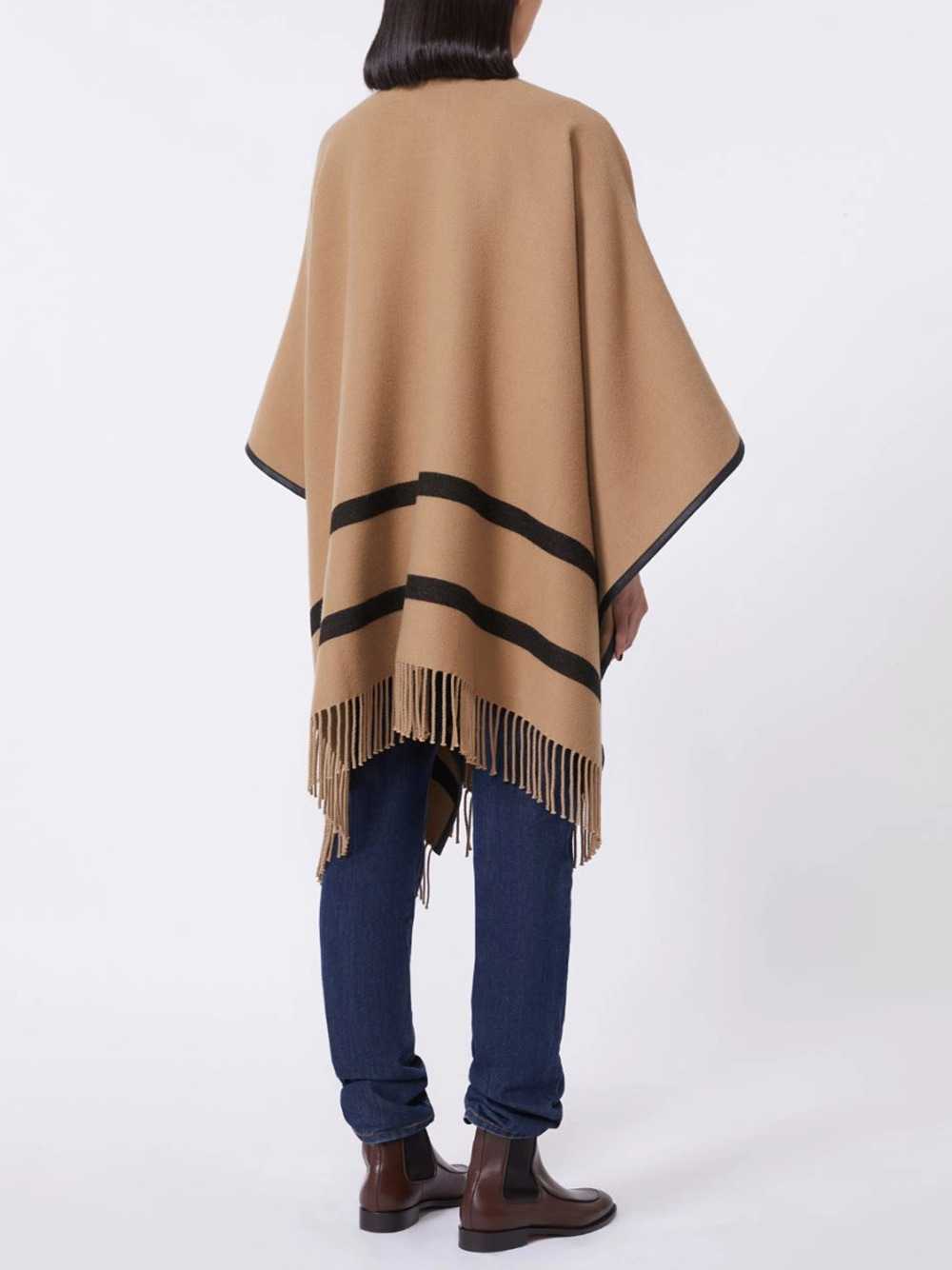 Max Mara Women Poncho In Lana Jacquard - Cammello MAX MARA
