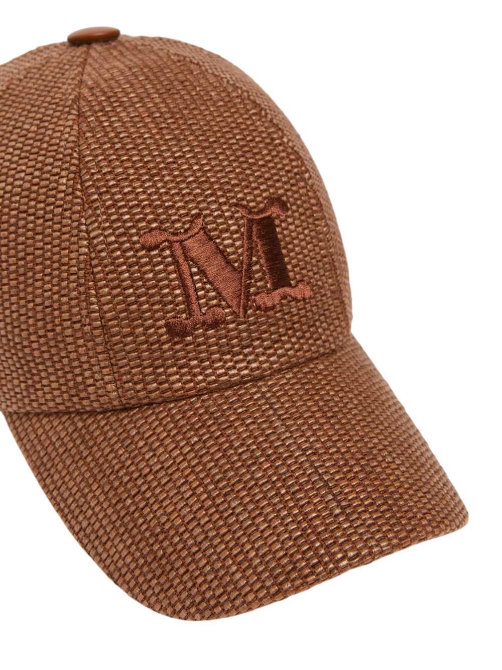 Max Mara Women Raffia-Effect Baseball Cap - Amber Brown MAX MARA