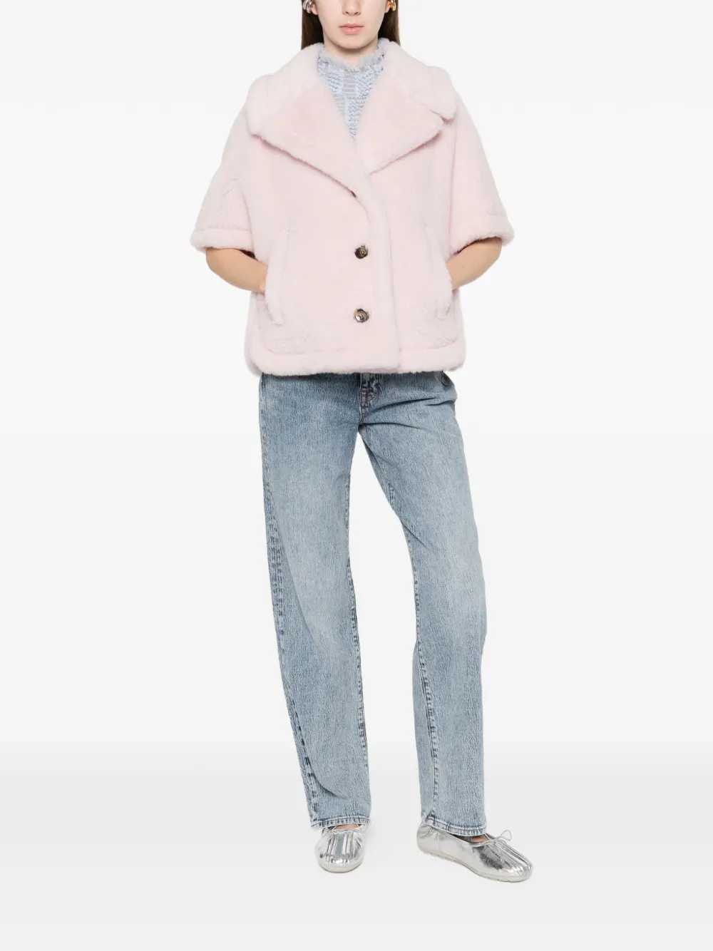 Max Mara Women Raven Teddy-Texture Buttoned Cape MAX MARA