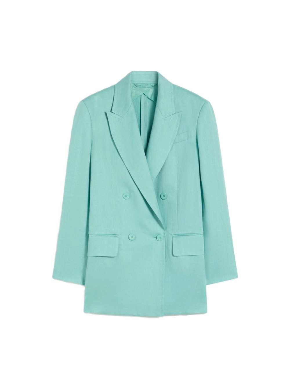 Max Mara Women Olimpia Jacket In Chevron Linen - Aqua MAX MARA