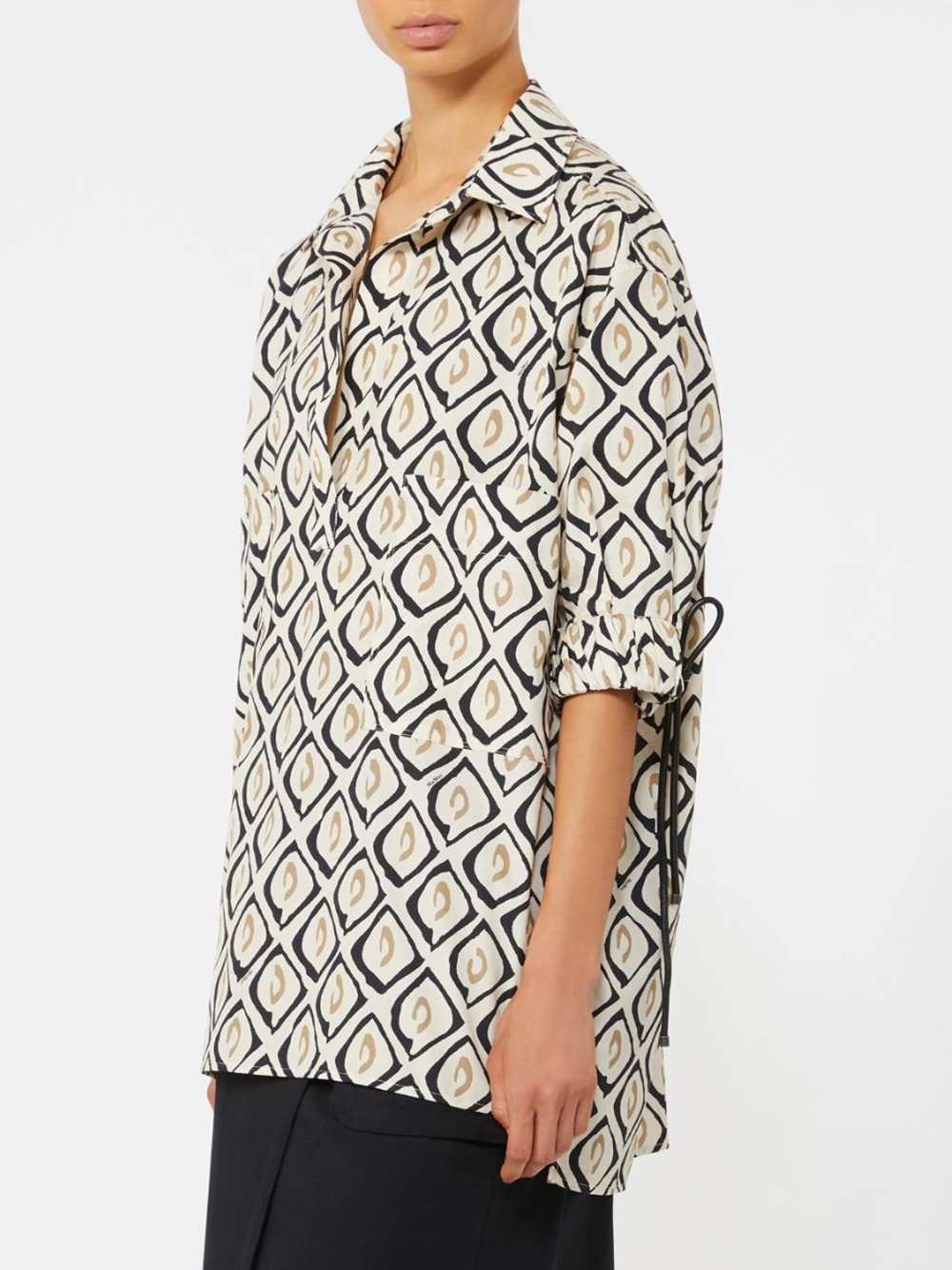 Max Mara Women Oversized Printed Poplin Shirt - Beige MAX MARA