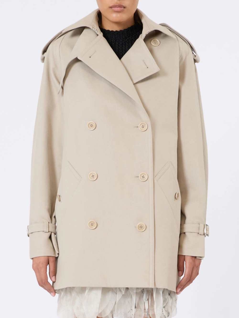 Max Mara Women Short Cotton Duster Coat - Sand MAX MARA