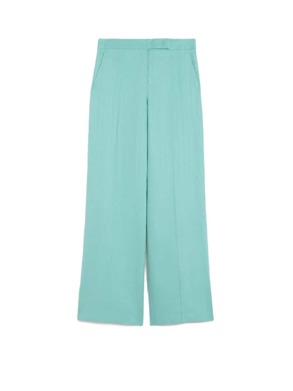 Max Mara Women Chevron Linen Batavia Trousers - Aqua MAX MARA