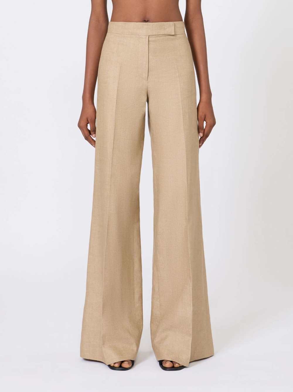 Max Mara Women Regular-Fit Linen Natté Trousers - Camel MAX MARA