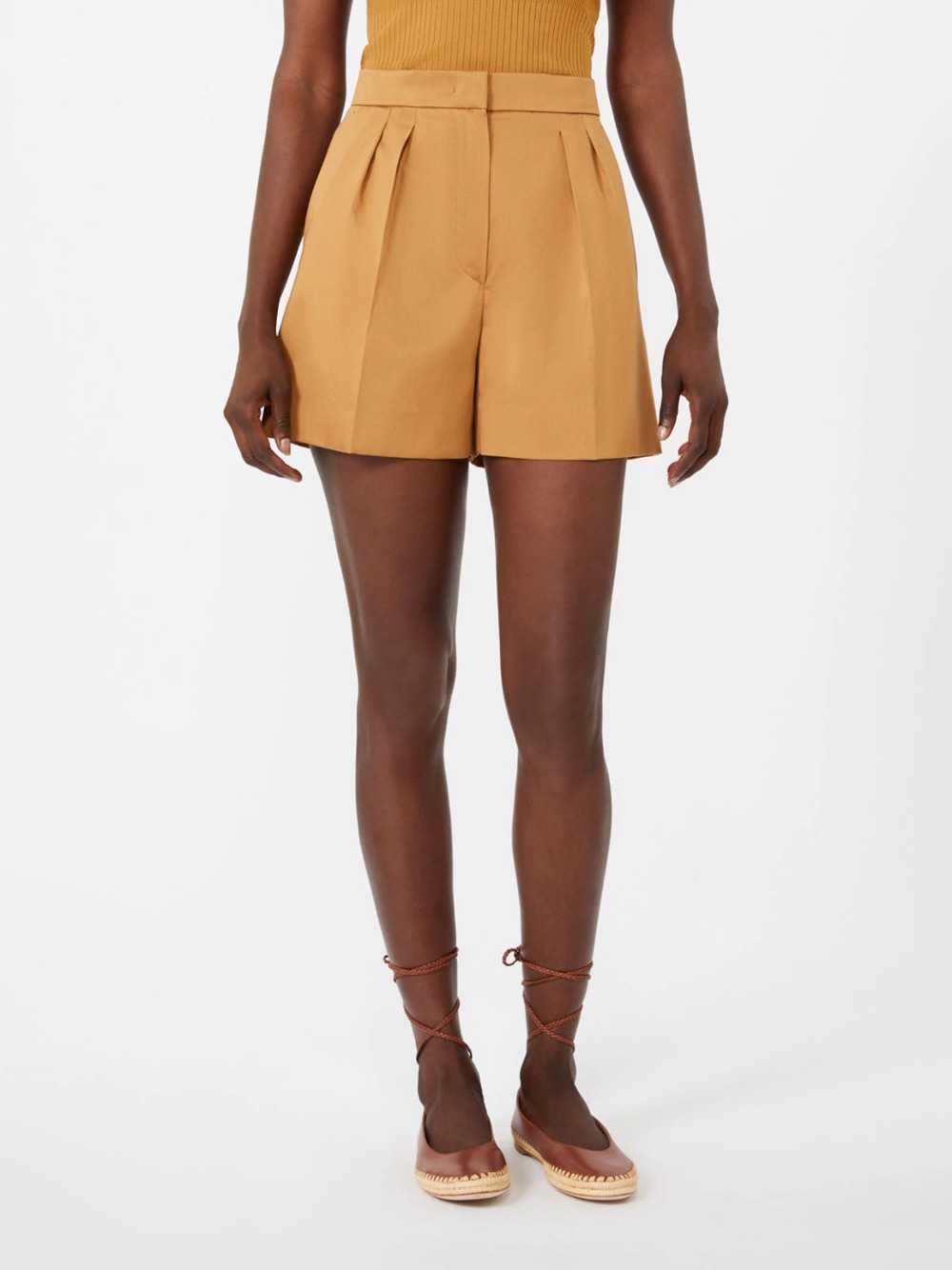 Max Mara Women Stretch Cotton Satin Shorts - Earth MAX MARA