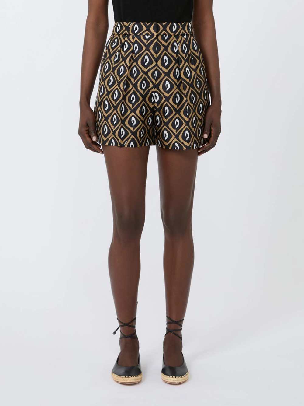 Max Mara Women Printed Silk Shorts - Black MAX MARA