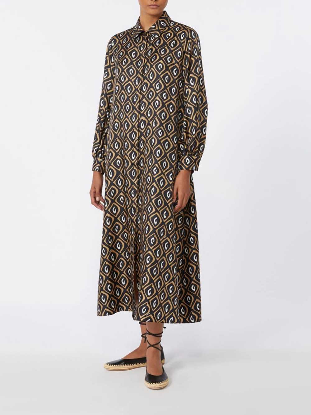 Max Mara Women Printed Silk Twill Shirt Dress - Black MAX MARA