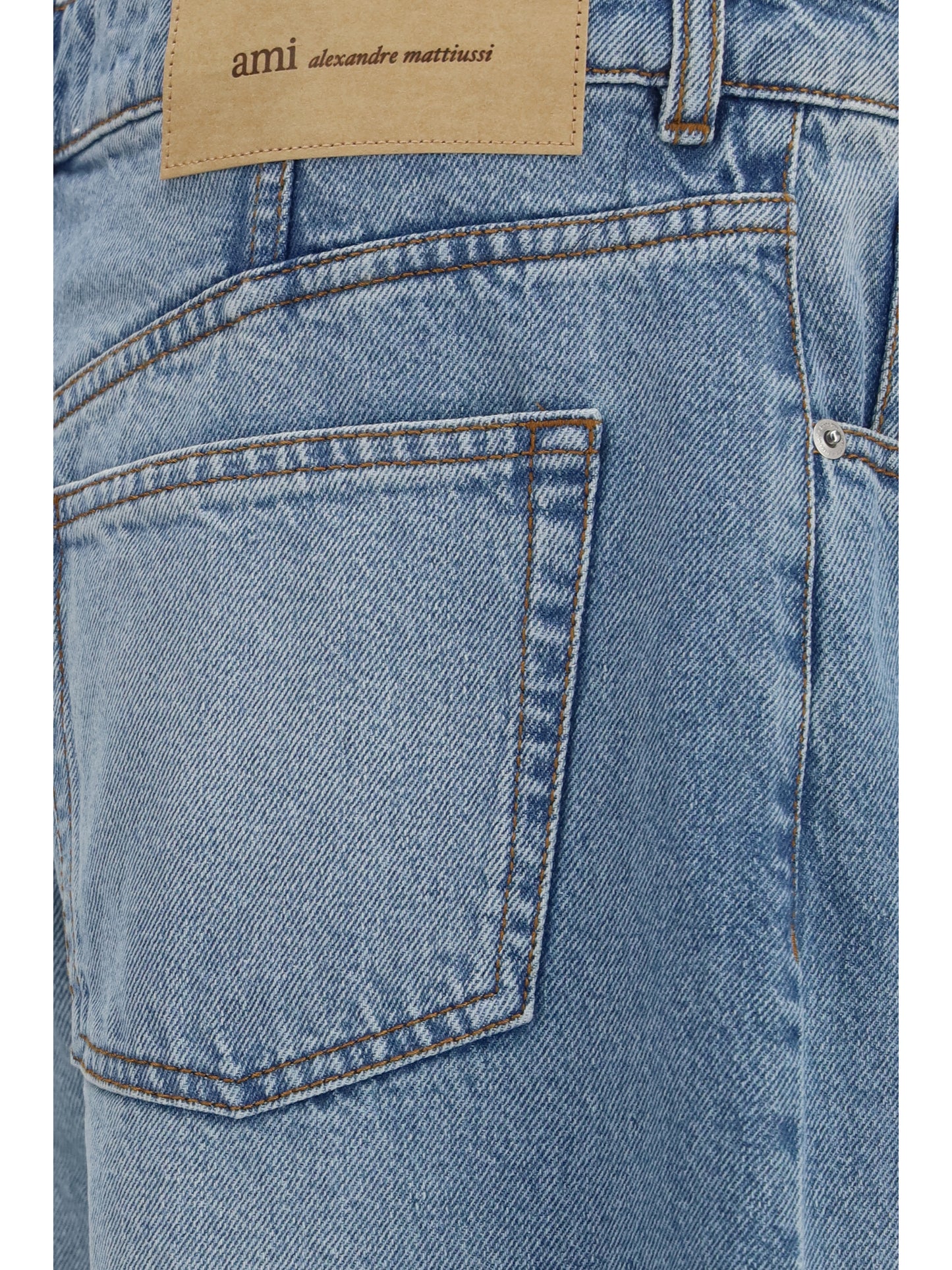 Ami Paris Men Cotton Wide-Leg Jeans AMI PARIS