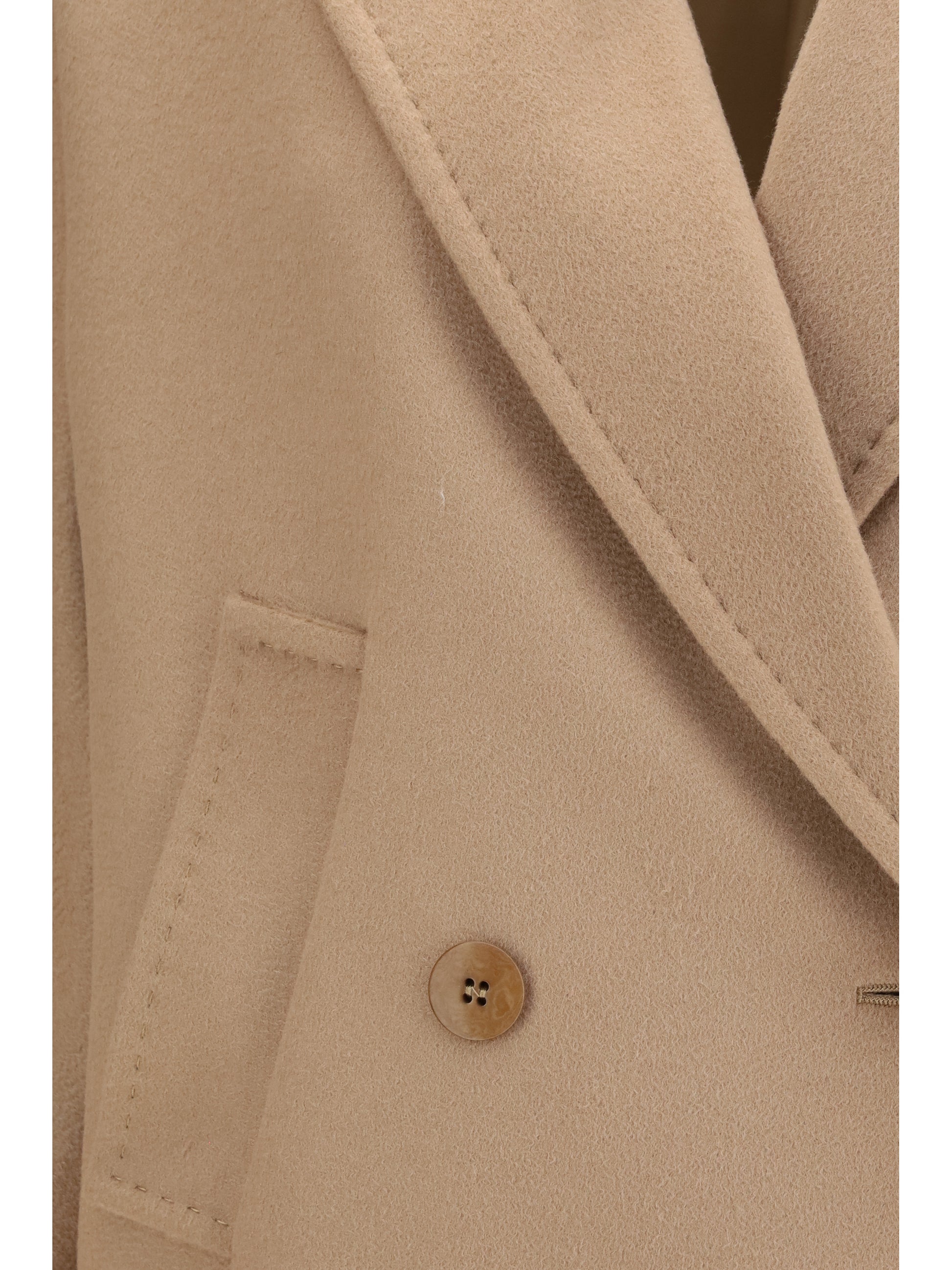 Max Mara Studio Women Double Breasted Wool Drap Coat MAX MARA STUDIO
