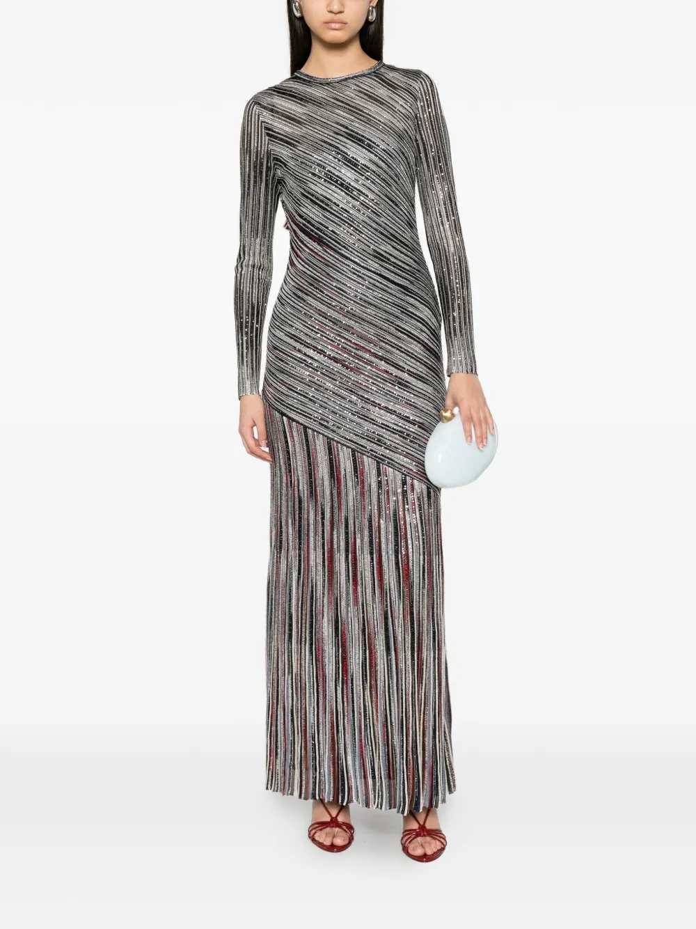 Missoni Women Long Striped Dress Embellished With Sequins MISSONI