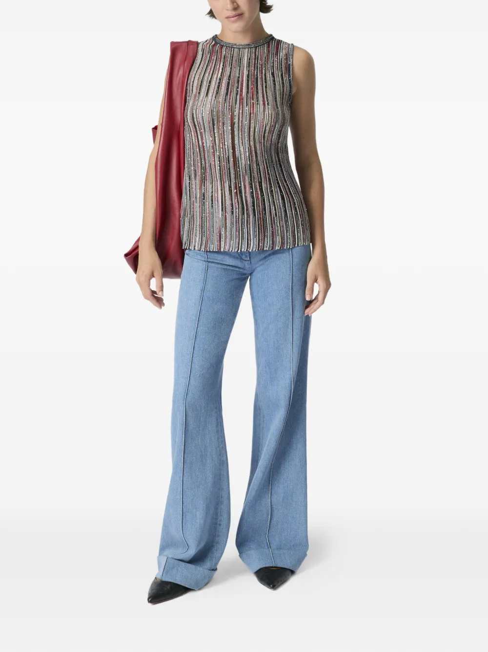 Missoni Women Striped Top Decorated With Sequins MISSONI