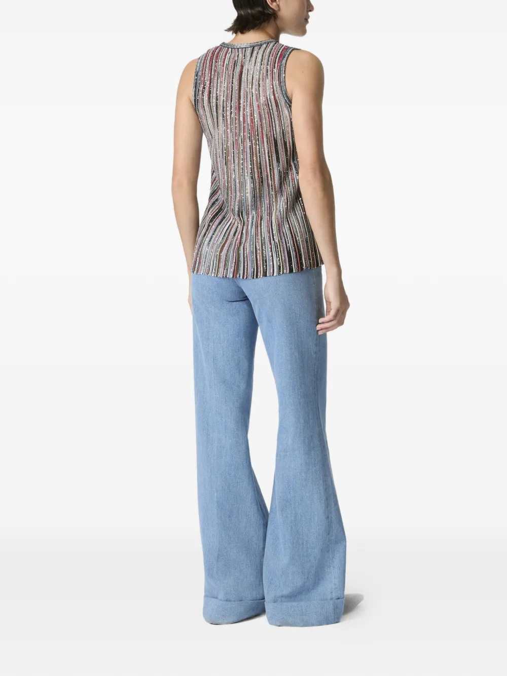 Missoni Women Striped Top Decorated With Sequins MISSONI
