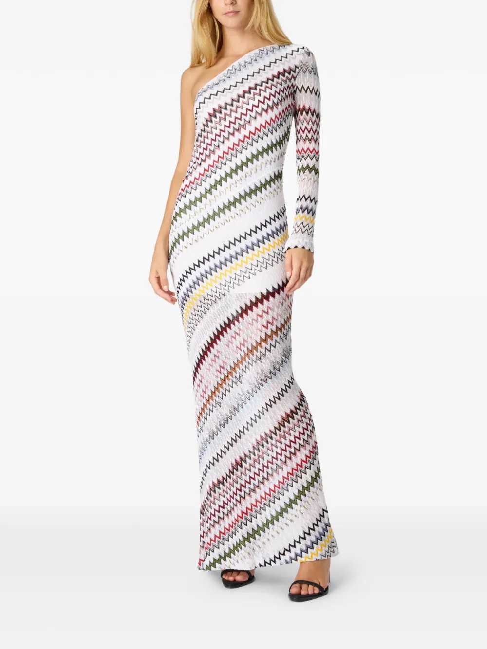 Missoni Women One-Shoulder Long Dress With Herringbone Pattern MISSONI