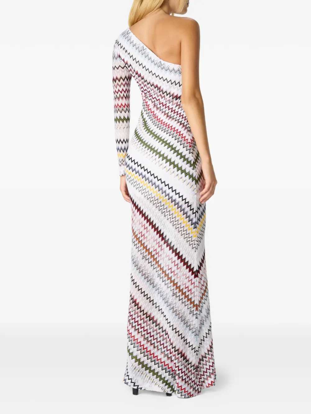 Missoni Women One-Shoulder Long Dress With Herringbone Pattern MISSONI