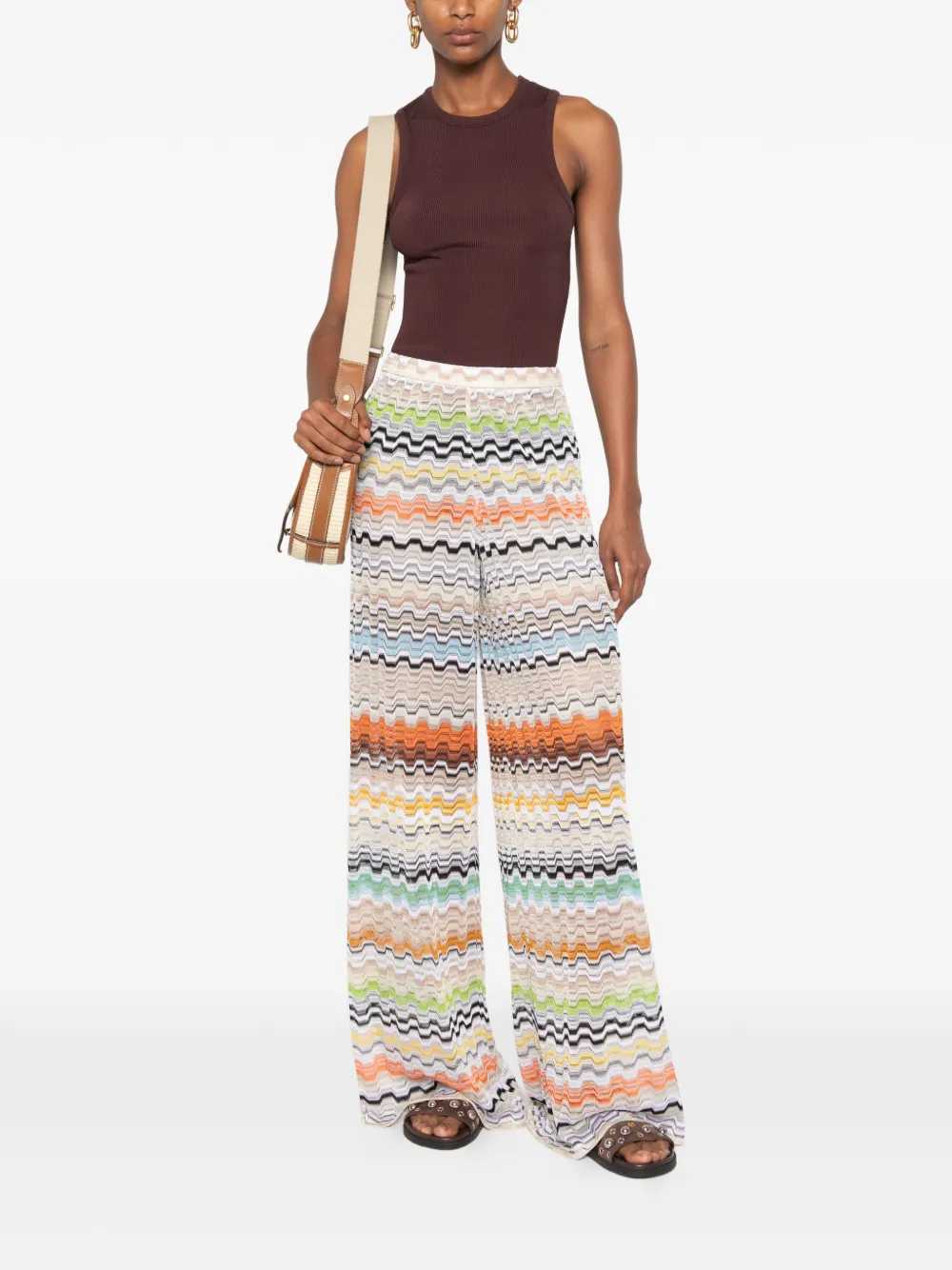 Missoni Women Zigzag Knit Palazzo Pants MISSONI