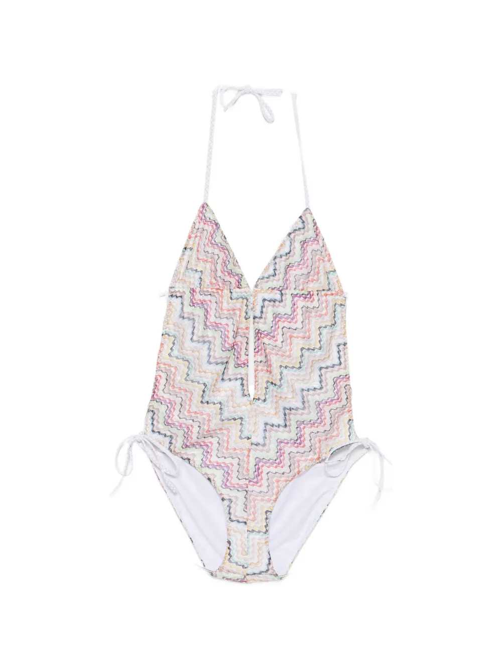 Missoni Women Halterneck Swimsuit With Zigzag Knit MISSONI