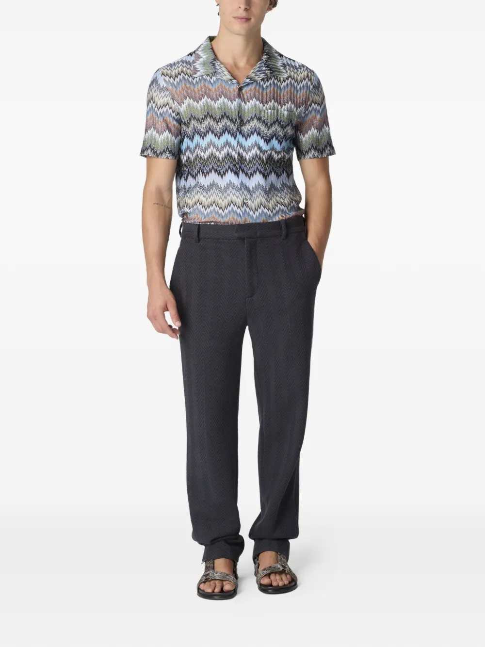 Missoni Men Short-Sleeved Zigzag Shirt MISSONI