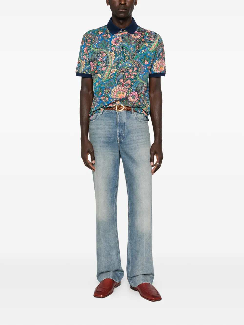 Etro Men Paisley Print Polo ETRO