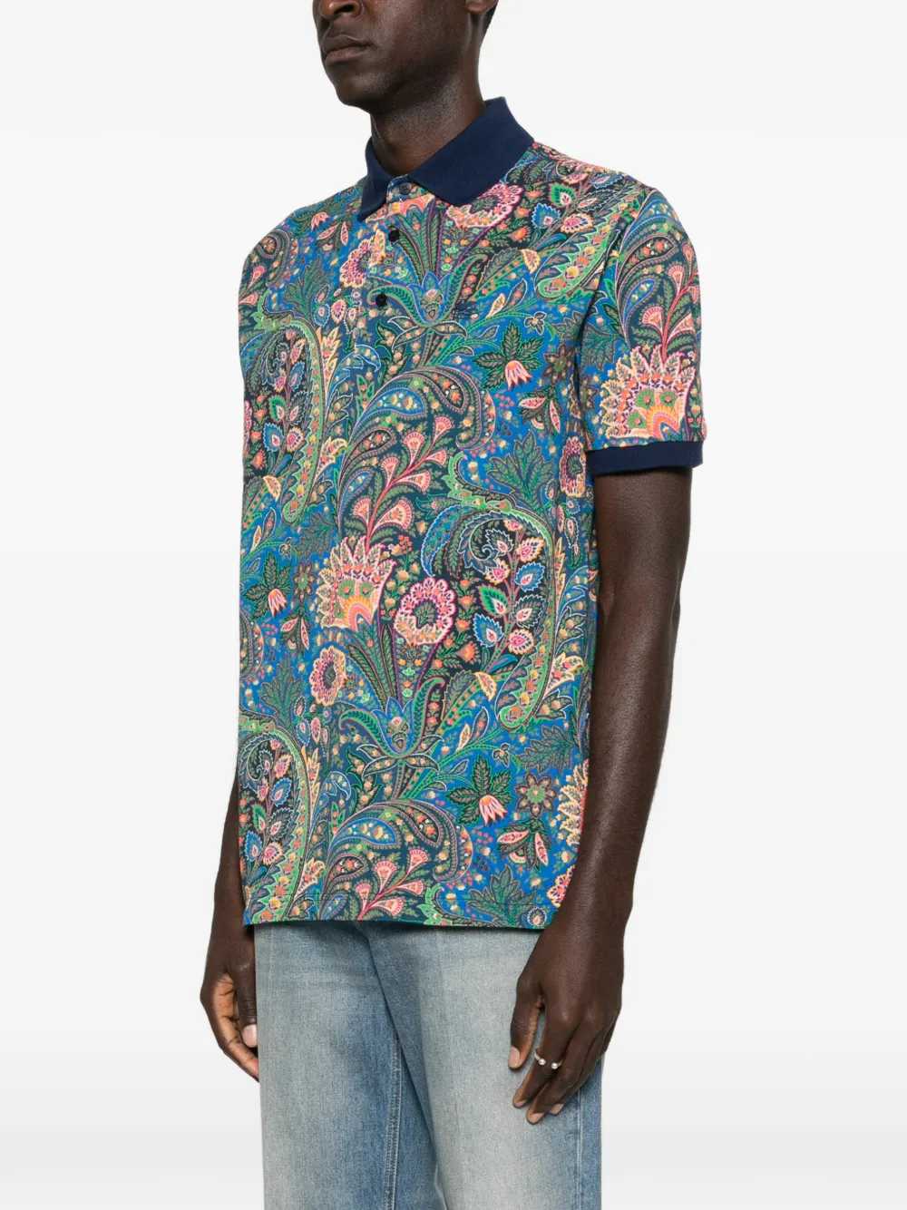 Etro Men Paisley Print Polo ETRO